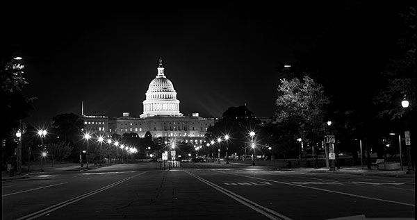 Washington Congress architectural night photography